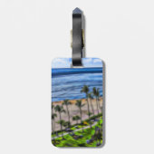 Tropical Beach View Ocean Palm Trees Hawaiian Gepäckanhänger (Rückseite vertikal)