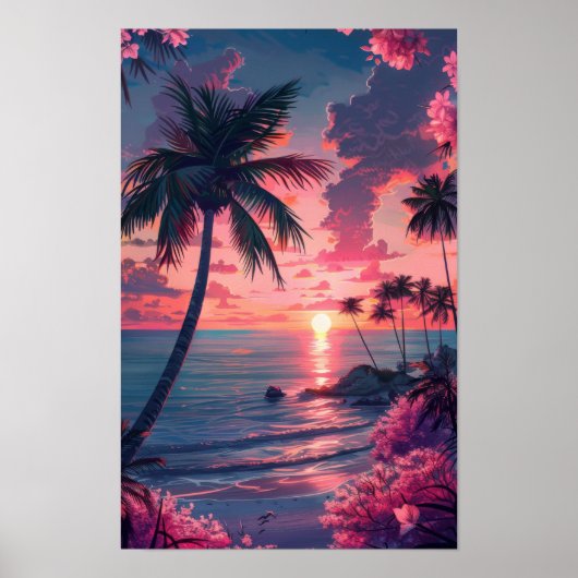 Tropical Beach View Wall Art Poster (Vorne)