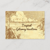 Tropical Beach Vintag Art Custom Business Card Telefonnummerkarte (Vorderseite)