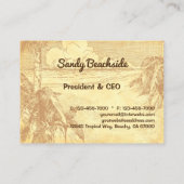 Tropical Beach Vintag Art Custom Business Card Telefonnummerkarte (Rückseite)