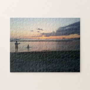 Tropical Beach Waikiki Oahu Hawaii Abend Sunset Puzzle