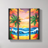 Tropical Beach Wall Art Premium Wrapped Canvas Leinwanddruck (Vorderseite)