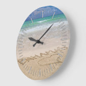 Tropical Beach Wall Clock Große Wanduhr (Winkel)