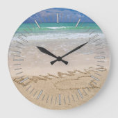 Tropical Beach Wall Clock Große Wanduhr (Vorderseite)