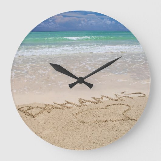Tropical Beach Wall Clock Große Wanduhr (Vorderseite)