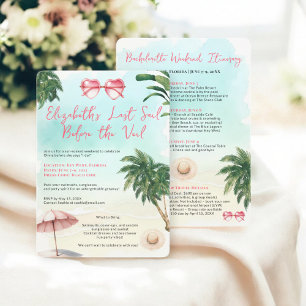 Tropical Beach Watercolor Bachelorette Einladung