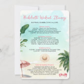 Tropical Beach Watercolor Bachelorette Einladung (Rückseite)
