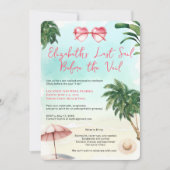 Tropical Beach Watercolor Bachelorette Einladung (Vorderseite)
