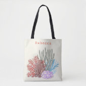 Tropical Beach Watercolor Coral Modern Tasche (Vorderseite)