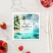 Tropical Beach Watercolor Elegant Coastal Wedding Serviette (Beispiel)