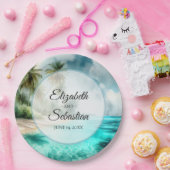 Tropical Beach Watercolor Elegant Wedding Pappteller (Party)