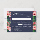 Tropical Beach Watercolor Meal Choice Navy RSVP Karte (Vorderseite)