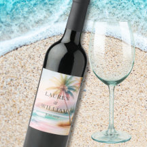 Tropical Beach Watercolor Palm Tree Wedding