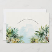 Tropical Beach Watercolor Palmen Vow Renewal Einladung (Rückseite)