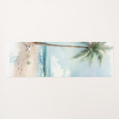 Tropical Beach Waves Palm Tree Zen Name Monogram Yogamatte (Rückseite (Horizontal))