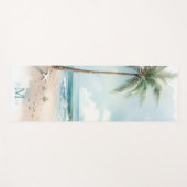 Tropical Beach Waves Palm Tree Zen Name Monogram Yogamatte (Vorderseite (Horizontal))