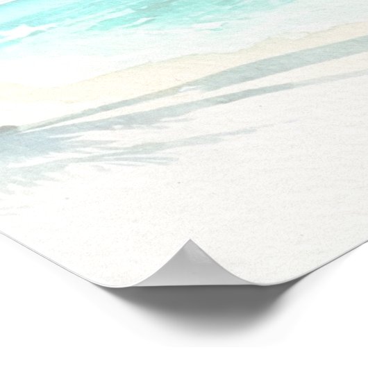 Tropical Beach Wedding 10 Tische Seating Chart Poster (Ecke)