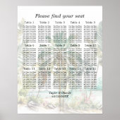 Tropical Beach Wedding 15 Tische Seating Chart Poster (Vorne)