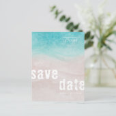 Tropical Beach Wedding Ankündigungspostkarte (Stehend Vorderseite)