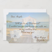 Tropical Beach Wedding Arbor Bridesmaid Card Einladung (Rückseite)