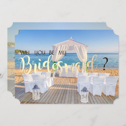 Tropical Beach Wedding Arbor Bridesmaid Card Einladung (Vorne/Hinten)