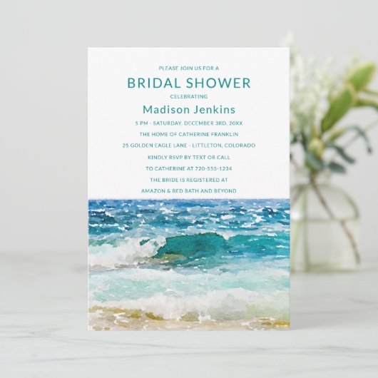 Tropical Beach Wedding Brautparty (Stehend Vorderseite)
