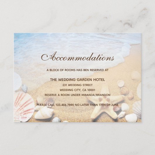 Tropical Beach Wedding Card Begleitkarte (Vorderseite)