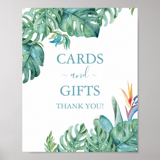 Tropical Beach Wedding Cards & Gifts Zeichen Poster (Vorne)