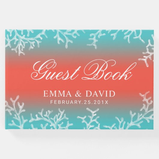 Tropical Beach Wedding Coral Reef Gästebuch (Vorderseite)