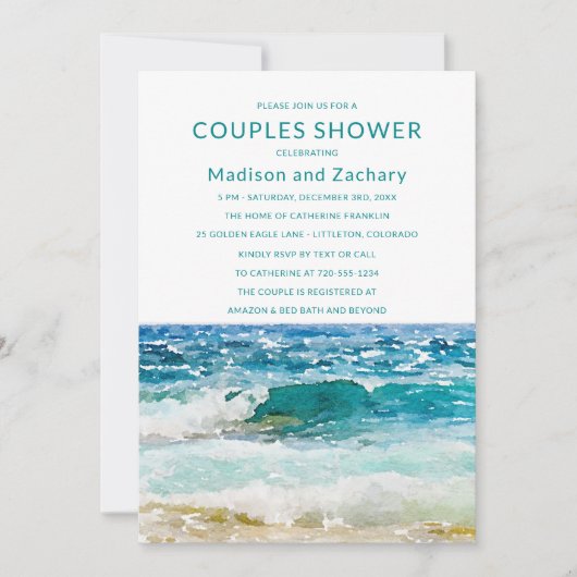 Tropical Beach Wedding Couples Dusche (Vorderseite)