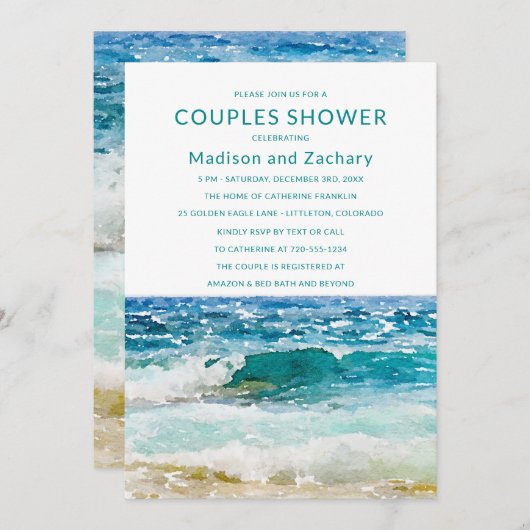 Tropical Beach Wedding Couples Dusche (Vorne/Hinten)