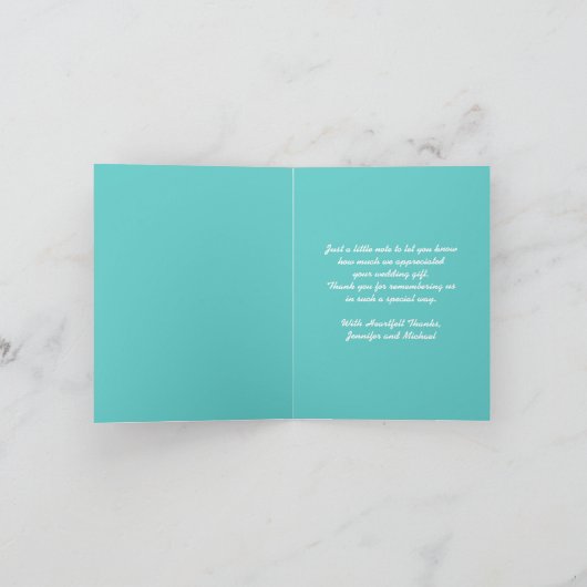 Tropical Beach Wedding Danke-Card Dankeskarte (Innenseite)