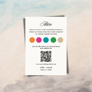 Tropical Beach Wedding Dress Code Color Palette   Begleitkarte
