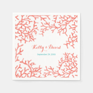 Tropical Beach Wedding Elegantes Korallenriff Serviette