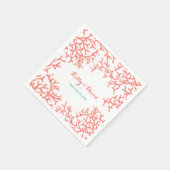 Tropical Beach Wedding Elegantes Korallenriff Serviette (Ecke)
