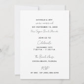 Tropical Beach Wedding Empfang Einladung (Rückseite)