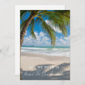 Tropical Beach Wedding Empfang Einladung (Vorne/Hinten)