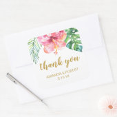 Tropical Beach Wedding Favor Sticker (Umschlag)