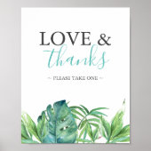 Tropical Beach Wedding Favors Sign Poster (Vorne)