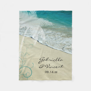 Tropical Beach Wedding Fleecedecke