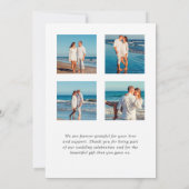 Tropical Beach Wedding Foto Collage Dankeskarte (Rückseite)