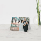 Tropical Beach Wedding Foto Dankeskarte (Vorderseite)