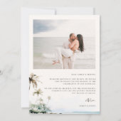 Tropical Beach Wedding Foto Dankeskarte (Rückseite)