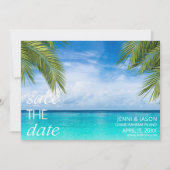 Tropical Beach Wedding Foto Save the Date (Vorderseite)