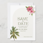 Tropical Beach Wedding Foto Save the Date (Vorderseite)