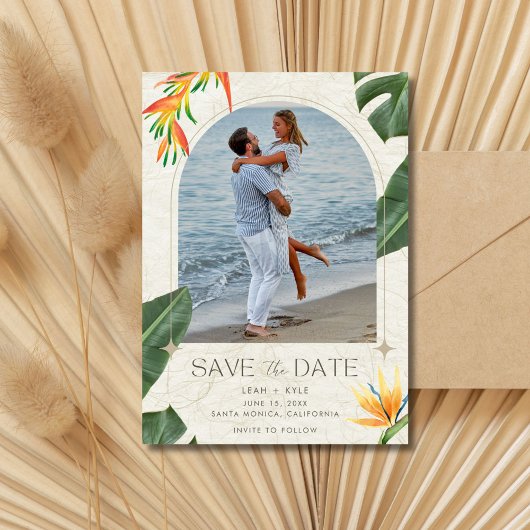 Tropical Beach Wedding Foto Save The Date