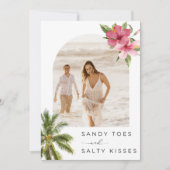 Tropical Beach Wedding Foto Save the Date (Vorderseite)