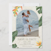 Tropical Beach Wedding Foto Save The Date (Vorderseite)