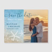 Tropical Beach Wedding Foto Save the Date Magneteinladung (Vorderseite)