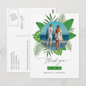 Tropical Beach Wedding Foto Vielen Dank Postkarte (Vorne/Hinten)